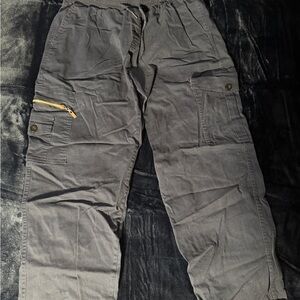 Men's navy Cargo Pants elastic waist
